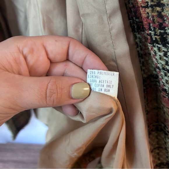 ▪️sold▪️vintage green plaid coat gruppo americano mid length jacket - Picture 9 of 11